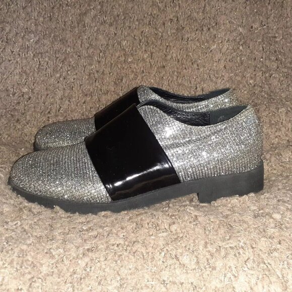 STRATEGIA-Diamante Crystal Jeweled-Black Patent Strap-Loafers-Sz 36-NWOB - Picture 2 of 7